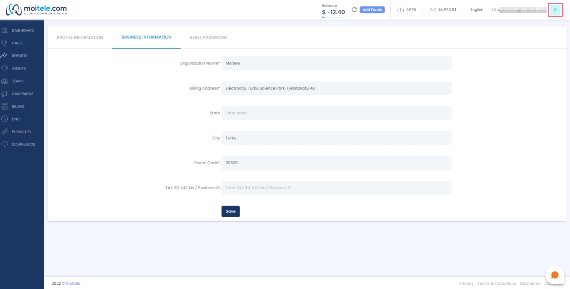 screenshot screenshot from Moitele portal